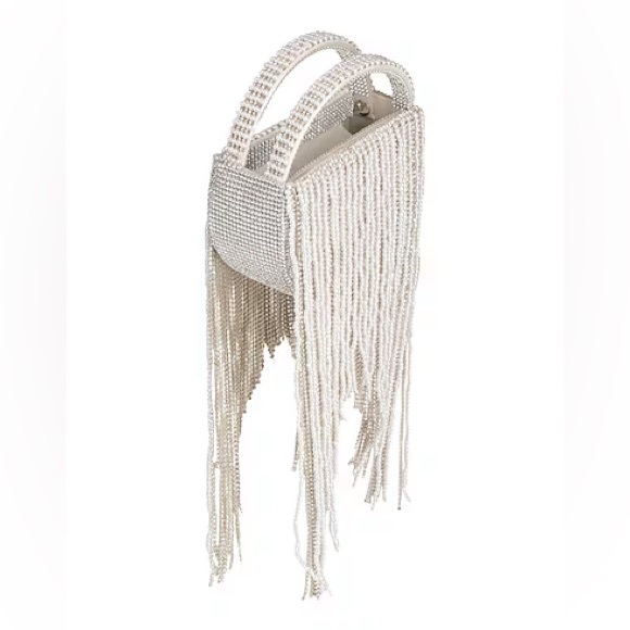RETROFETE ESTEL SMALL EMBELLISHED Sequin PEARL FRINGE BAG Clutch - Picture 2 of 16